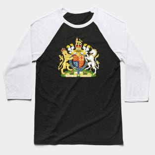 Royal Coat of Arms of the United Kingdom (Tudor crown) Baseball T-Shirt